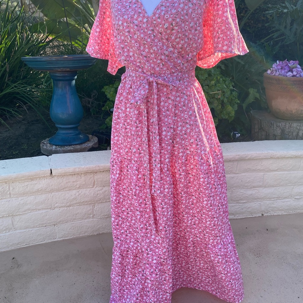 Floral Pink Maxi Dress